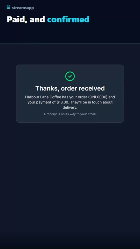 Customers order and pay online
